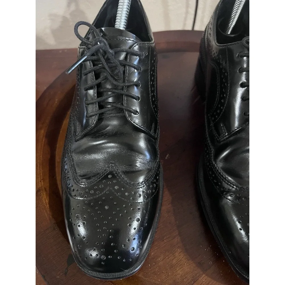 Nunn Bush Black Leather Wingtip Brogue Dress Shoes Men Lace Up Oxford Style 10 M